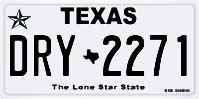 TX license plate DRY2271