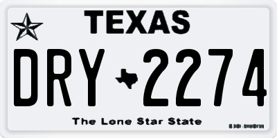 TX license plate DRY2274