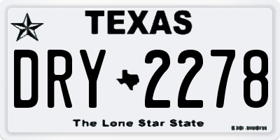 TX license plate DRY2278