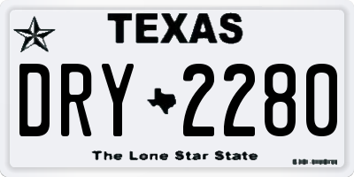 TX license plate DRY2280