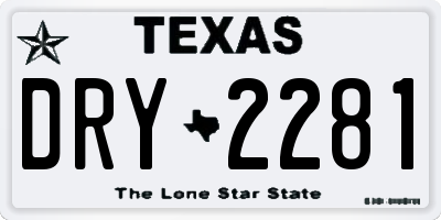 TX license plate DRY2281