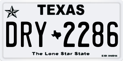 TX license plate DRY2286