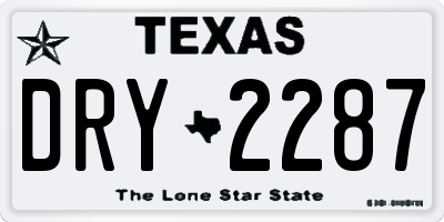 TX license plate DRY2287