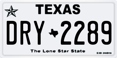 TX license plate DRY2289