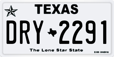 TX license plate DRY2291