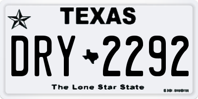 TX license plate DRY2292