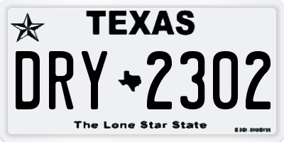 TX license plate DRY2302