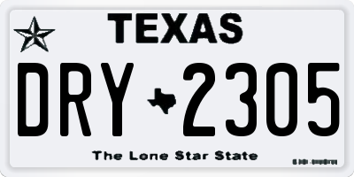TX license plate DRY2305