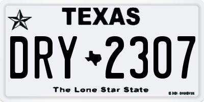 TX license plate DRY2307