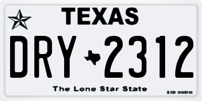 TX license plate DRY2312