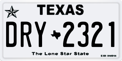 TX license plate DRY2321