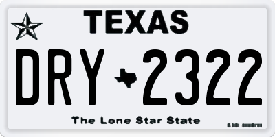 TX license plate DRY2322