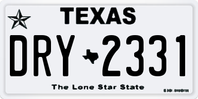 TX license plate DRY2331