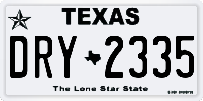 TX license plate DRY2335