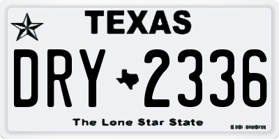TX license plate DRY2336