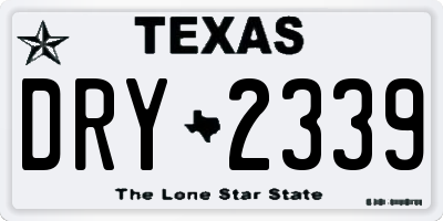TX license plate DRY2339