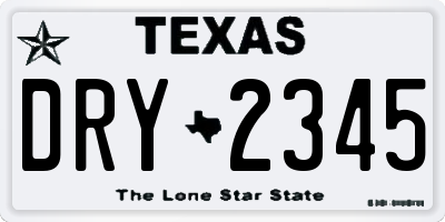 TX license plate DRY2345