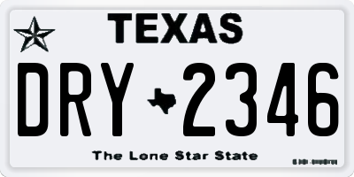 TX license plate DRY2346