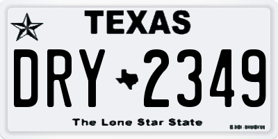 TX license plate DRY2349