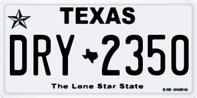 TX license plate DRY2350