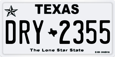 TX license plate DRY2355