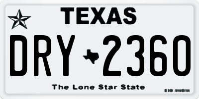 TX license plate DRY2360