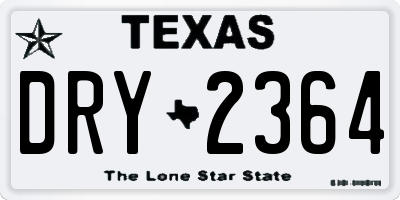 TX license plate DRY2364