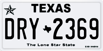 TX license plate DRY2369