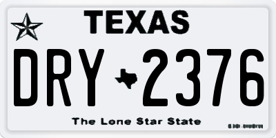 TX license plate DRY2376