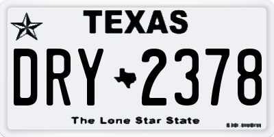 TX license plate DRY2378