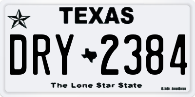 TX license plate DRY2384