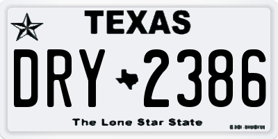 TX license plate DRY2386