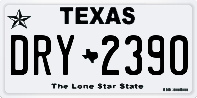 TX license plate DRY2390