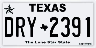 TX license plate DRY2391