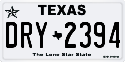 TX license plate DRY2394