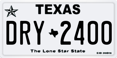TX license plate DRY2400