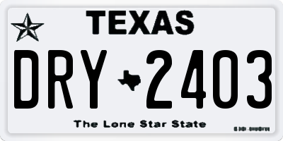 TX license plate DRY2403