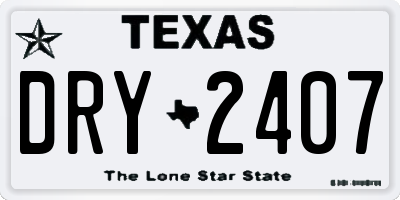 TX license plate DRY2407