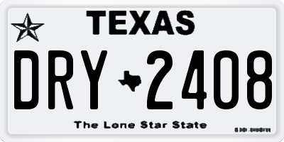 TX license plate DRY2408