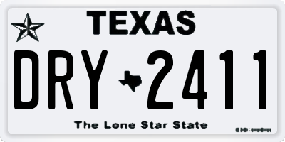 TX license plate DRY2411