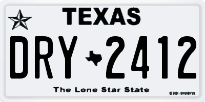 TX license plate DRY2412