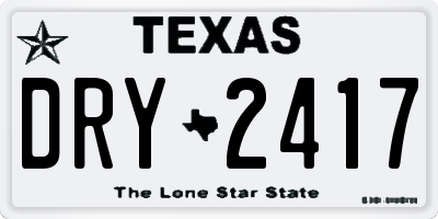 TX license plate DRY2417