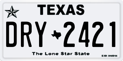 TX license plate DRY2421