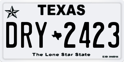 TX license plate DRY2423
