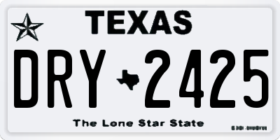 TX license plate DRY2425