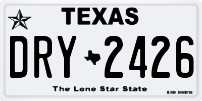 TX license plate DRY2426