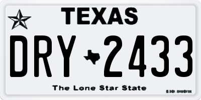 TX license plate DRY2433