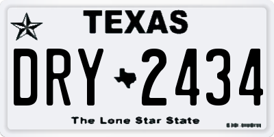 TX license plate DRY2434