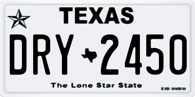 TX license plate DRY2450