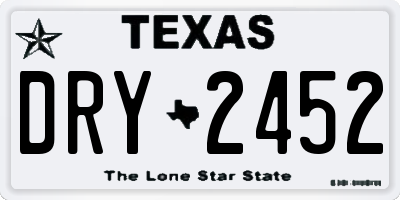 TX license plate DRY2452